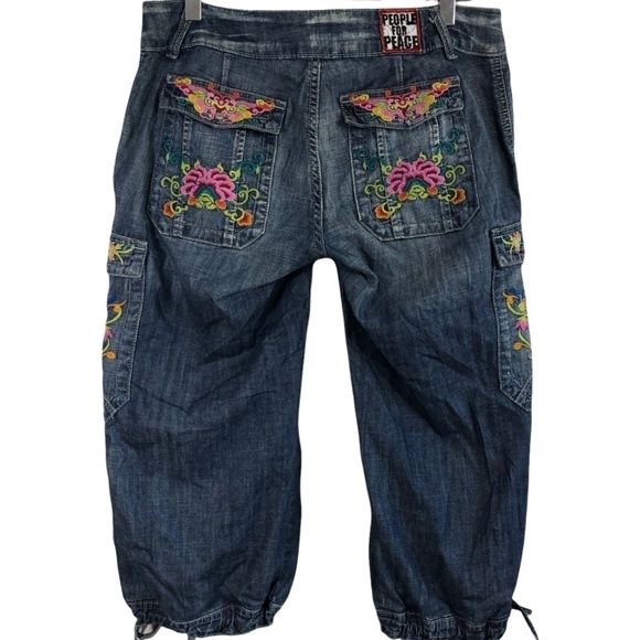 PEOPLE FOR PEACE - STYLE 1073MA - BOLD RETRO CAPRI HEAVY EMBROIDERY - B12 - Picture 4 of 16